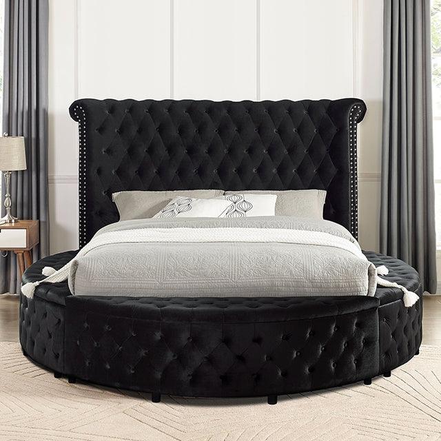 Bed by Furniture Of America Sansom CM7178BK Black Glam - sofafair.com