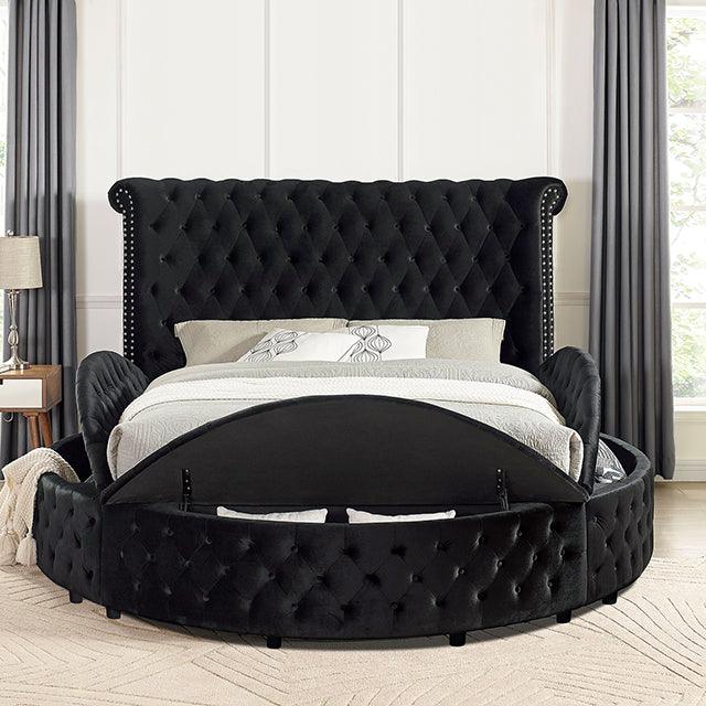Bed by Furniture Of America Sansom CM7178BK Black Glam - sofafair.com