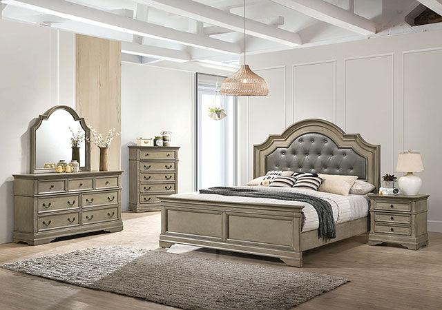 Lasthenia CM7181 Antique Warm Gray Transitional Bed By Furniture Of America - sofafair.com