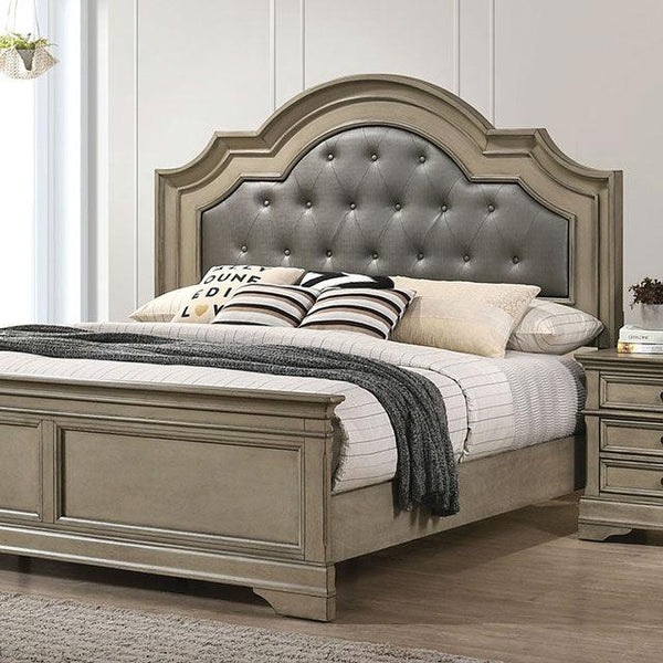 Lasthenia CM7181 Antique Warm Gray Transitional Bed By Furniture Of America - sofafair.com