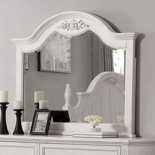 Georgette CM7184M Antique White Transitional Mirror By Furniture Of America - sofafair.com