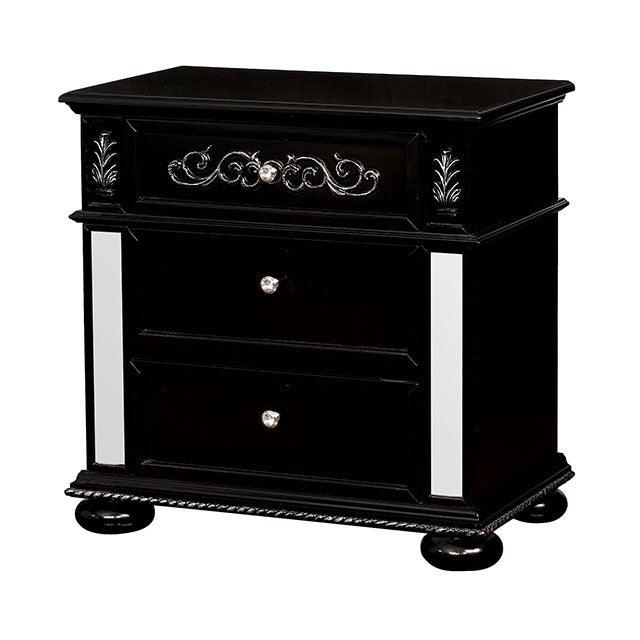 Azha CM7194BK-N Black Glam Night Stand By Furniture Of America - sofafair.com