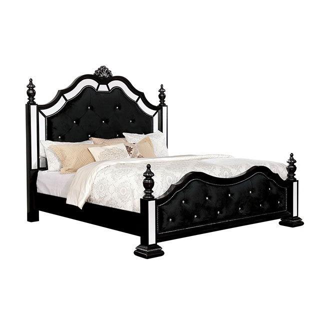 Azha CM7194BK Black Glam Bed By Furniture Of America - sofafair.com