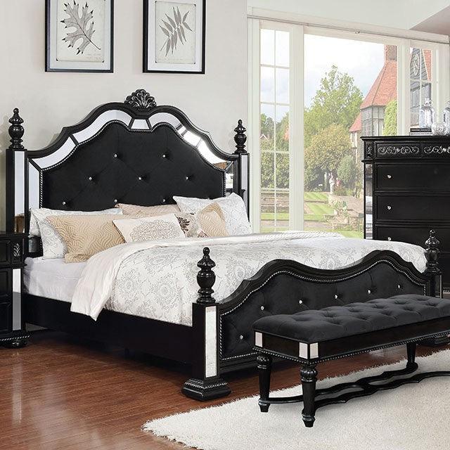 Azha CM7194BK Black Glam Bed By Furniture Of America - sofafair.com