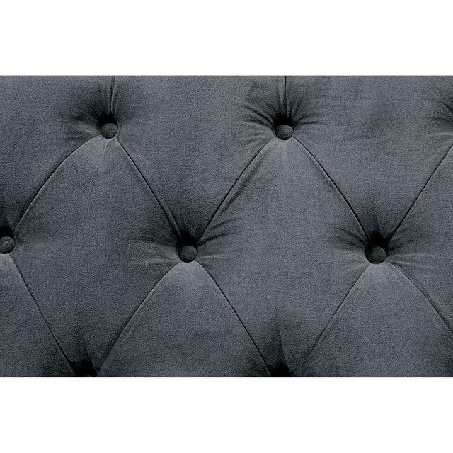 Azha CM7194BN Silver/Gray Glam Bench By Furniture Of America - sofafair.com