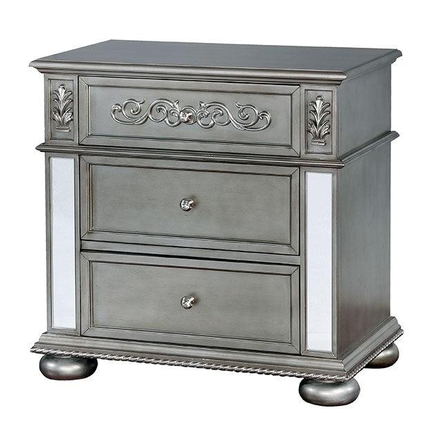 Azha CM7194N Silver Glam Night Stand By Furniture Of America - sofafair.com