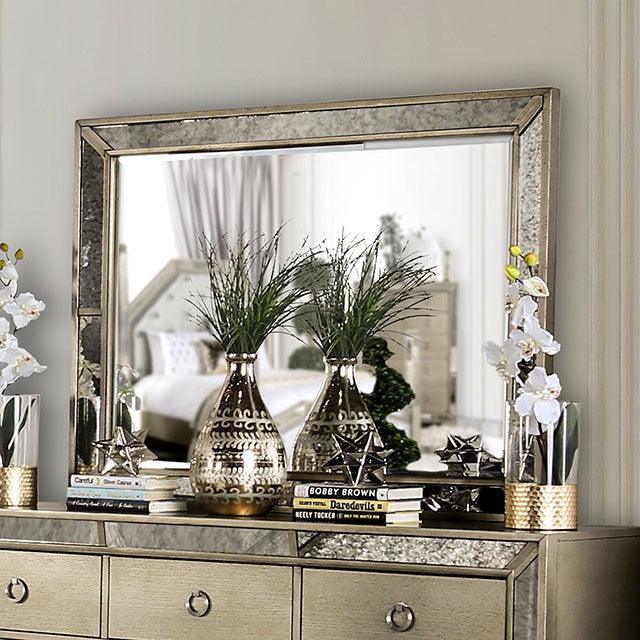 Loraine CM7195M Champagne Glam Mirror By Furniture Of America - sofafair.com