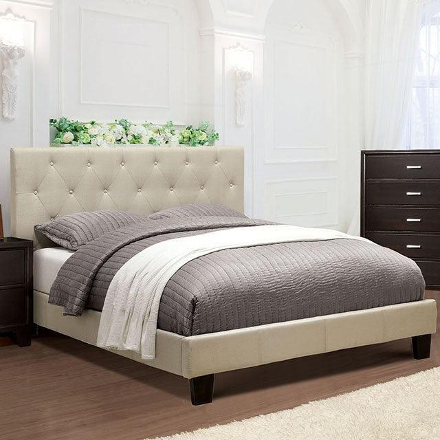 Leeroy CM7200IV Ivory Transitional Bed By Furniture Of America - sofafair.com