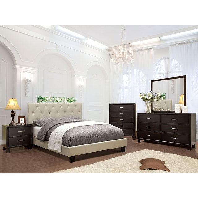 Leeroy CM7200IV Ivory Transitional Bed By Furniture Of America - sofafair.com