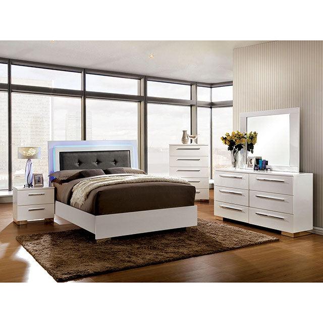 Clementine CM7201C Glossy White Contemporary Chest By Furniture Of America - sofafair.com
