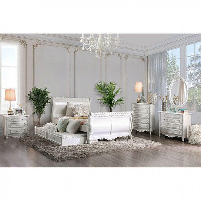 Alexandra CM7226Chair Pearl White Traditional Chair By furniture of america - sofafair.com