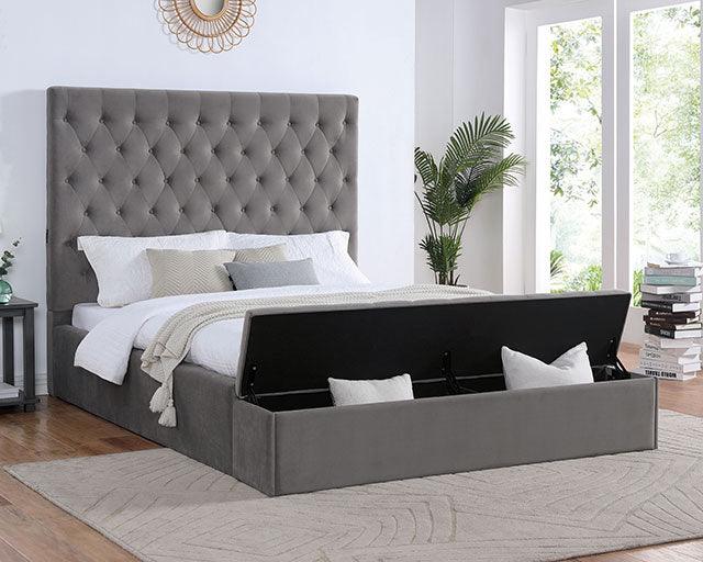 Athenelle CM7229GY Gray Transitional Bed By Furniture Of America - sofafair.com