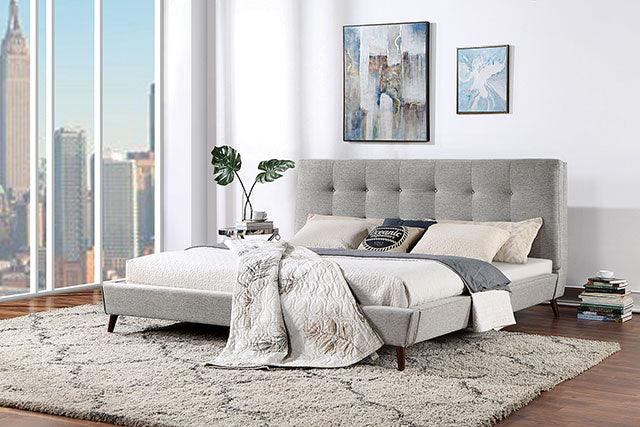 Leomin CM7241GY Gray Mid-century Modern Bed By Furniture Of America - sofafair.com