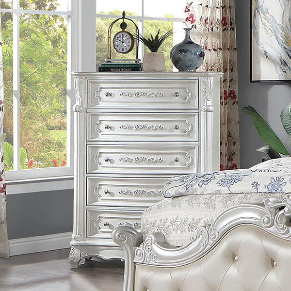 Rosalind CM7243WH-C Pearl White Traditional Chest By Furniture Of America - sofafair.com