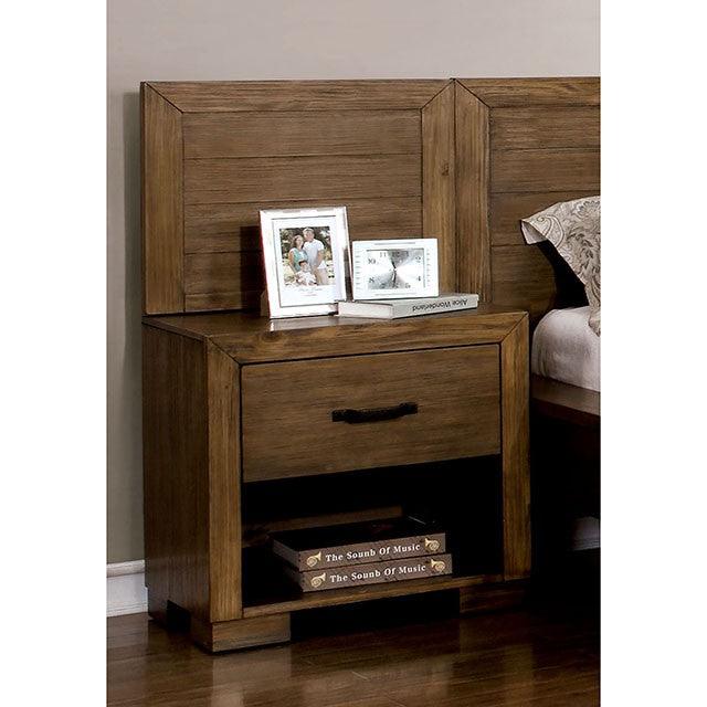 Bairro CM7250NP Reclaimed Pine Wood Cottage Night Stand Pier By Furniture Of America - sofafair.com
