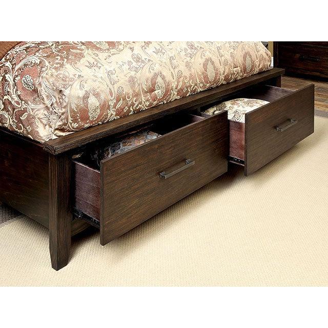 Ribeira CM7252 Rustic Dark Walnut Transitional Bed By furniture of america - sofafair.com