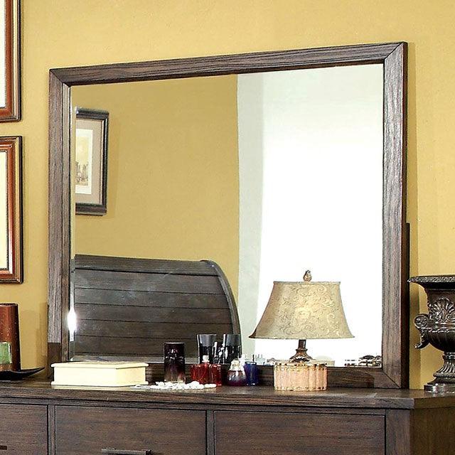 Ribeira CM7252M Rustic Dark Walnut Cottage Mirror By Furniture Of America - sofafair.com