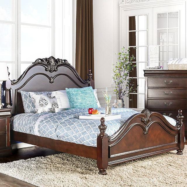 Mandura CM7260 Cherry Traditional Bed By Furniture Of America - sofafair.com