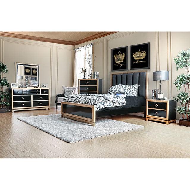Braunfels CM7263M Black/Gold Contemporary Mirror By Furniture Of America - sofafair.com