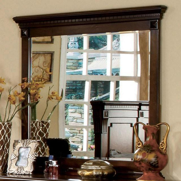 Fortrose CM7280M Antique Dark Oak Traditional Mirror By Furniture Of America - sofafair.com