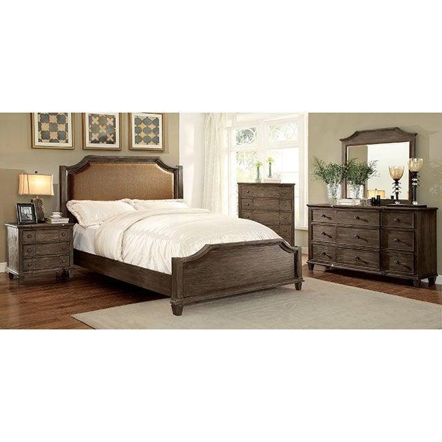 Halliday CM7281 WireBrushed Gray Transitional Bed By furniture of america - sofafair.com