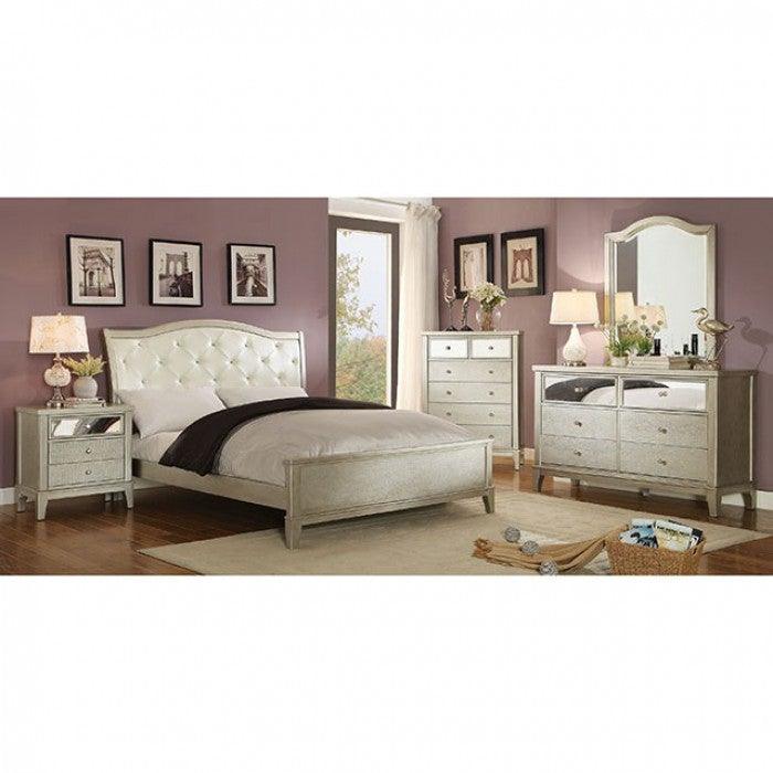 Adeline CM7282N Silver Contemporary Night Stand By furniture of america - sofafair.com