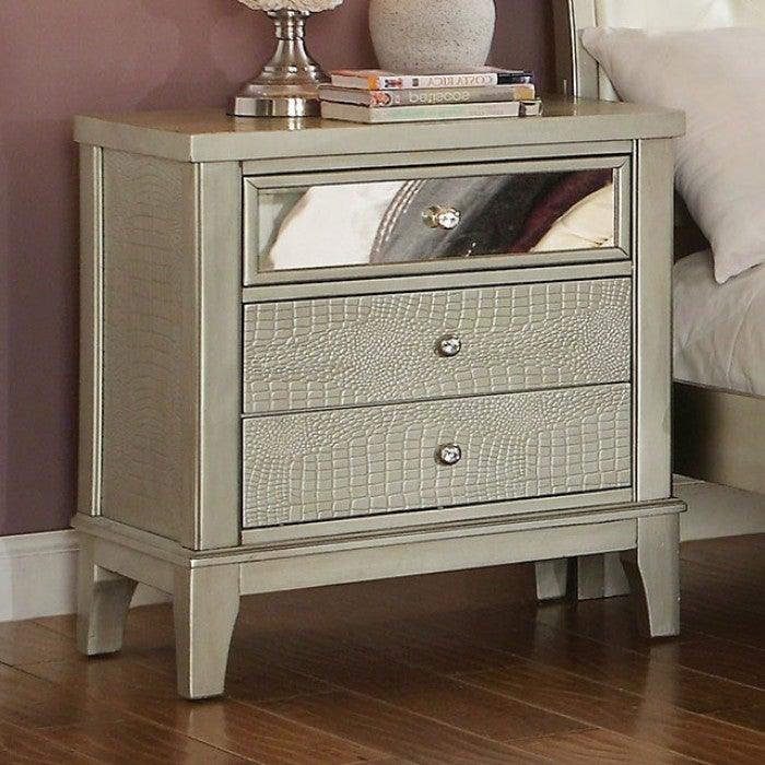 Adeline CM7282N Silver Contemporary Night Stand By furniture of america - sofafair.com