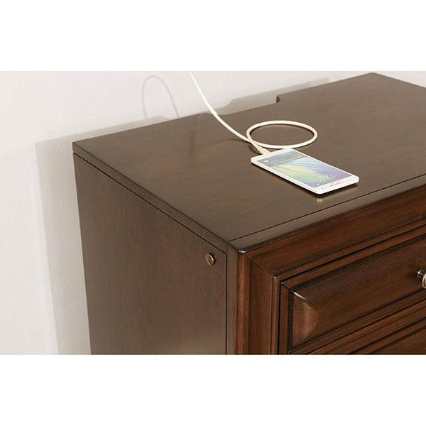 Brandt CM7302CH-N Brown Cherry Transitional Night Stand By Furniture Of America - sofafair.com