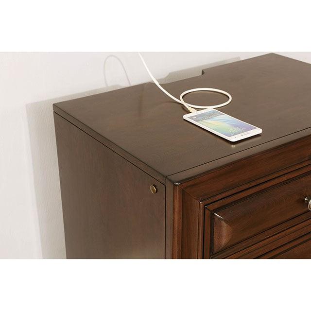 Brandt CM7302CH-N Brown Cherry Transitional Night Stand By Furniture Of America - sofafair.com