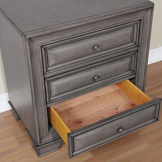 Brandt CM7302GY-N Gray Transitional Night Stand By Furniture Of America - sofafair.com