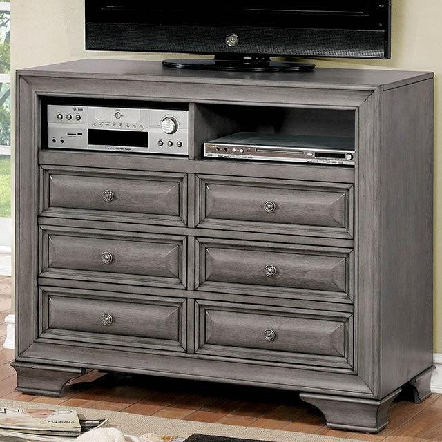 Brandt CM7302GY-TV Gray Transitional Media Chest By Furniture Of America - sofafair.com