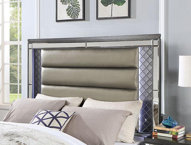 Calandria CM7320GY Gray Contemporary Bed By Furniture Of America - sofafair.com