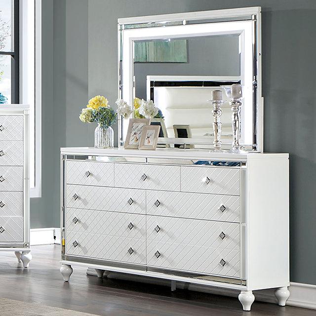 Calandria CM7320WH-D White Contemporary Dresser By Furniture Of America - sofafair.com
