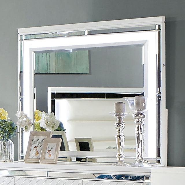 Calandria CM7320WH-M White Contemporary Mirror By Furniture Of America - sofafair.com