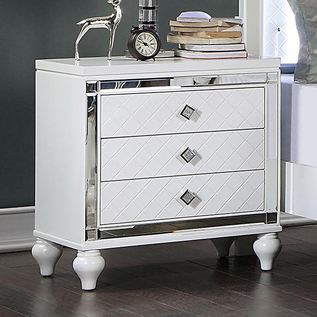 Calandria CM7320WH-N White Contemporary Night Stand By Furniture Of America - sofafair.com