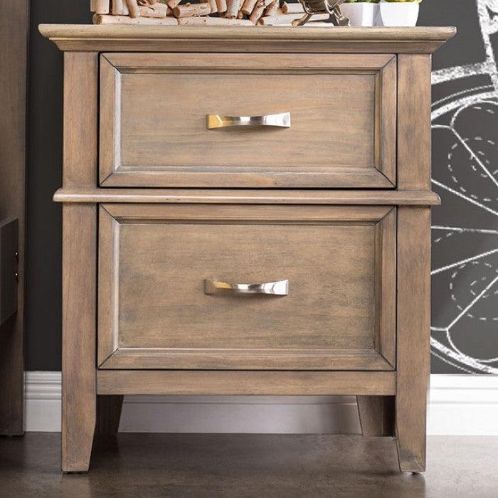 Loxley CM7351N Weathered Oak Transitional Night Stand By furniture of america - sofafair.com