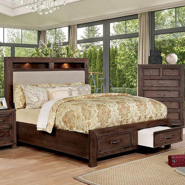 Tywyn CM7365A-CK Dark Oak Transitional Bed By Furniture Of America - sofafair.com
