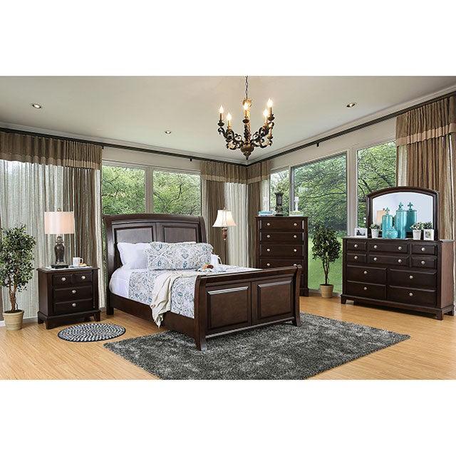 Litchville CM7383TV Brown Cherry Transitional Media Chest By Furniture Of America - sofafair.com