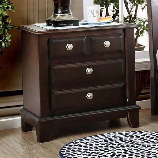 Litchville CM7383N Brown Cherry Transitional Night Stand By Furniture Of America - sofafair.com
