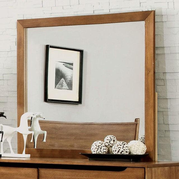 Lennart CM7386A-M Oak Mid-century Modern Mirror By Furniture Of America - sofafair.com
