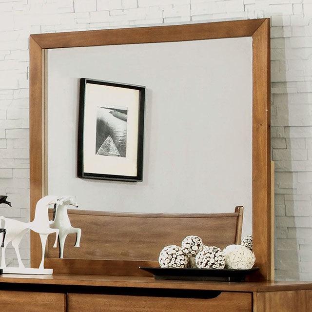 Lennart CM7386A-M Oak Mid-century Modern Mirror By Furniture Of America - sofafair.com