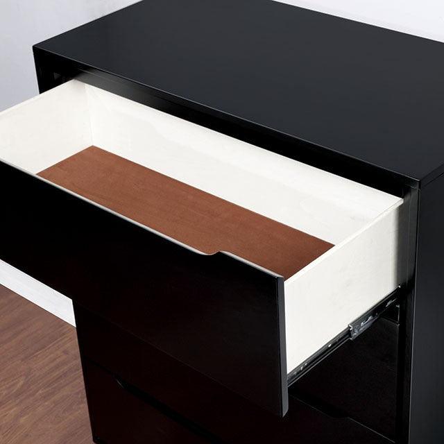 Lennart CM7386BK-C Black Mid-century Modern Chest By Furniture Of America - sofafair.com