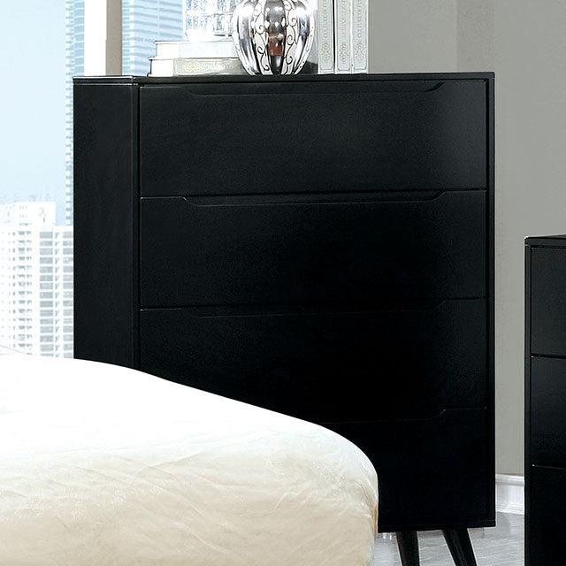 Lennart CM7386BK-C Black Mid-century Modern Chest By Furniture Of America - sofafair.com