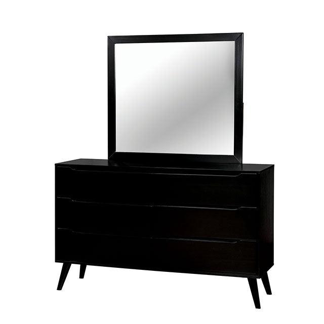 Lennart CM7386BK-M Black Mid-century Modern Rectangular Mirror By Furniture Of America - sofafair.com