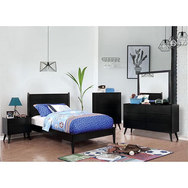 Lennart CM7386BK-N Black Mid-century Modern Night Stand By Furniture Of America - sofafair.com