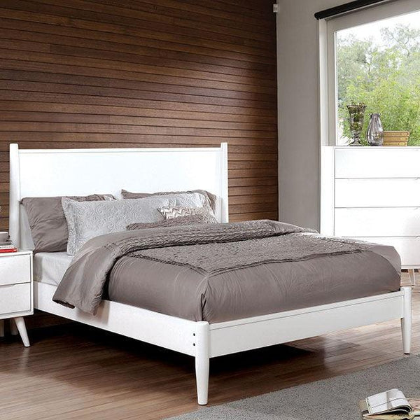 Lennart CM7386WH White Mid-century Modern Bed By Furniture Of America - sofafair.com