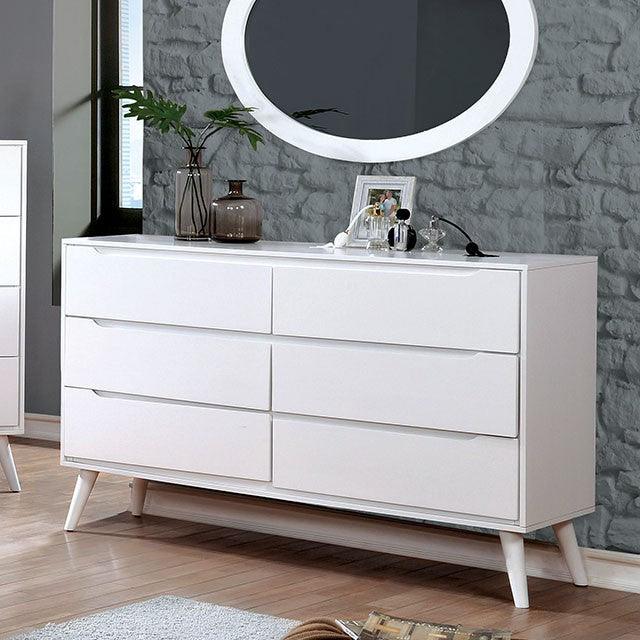 Lennart CM7386WH-D White Mid-century Modern Dresser By Furniture Of America - sofafair.com