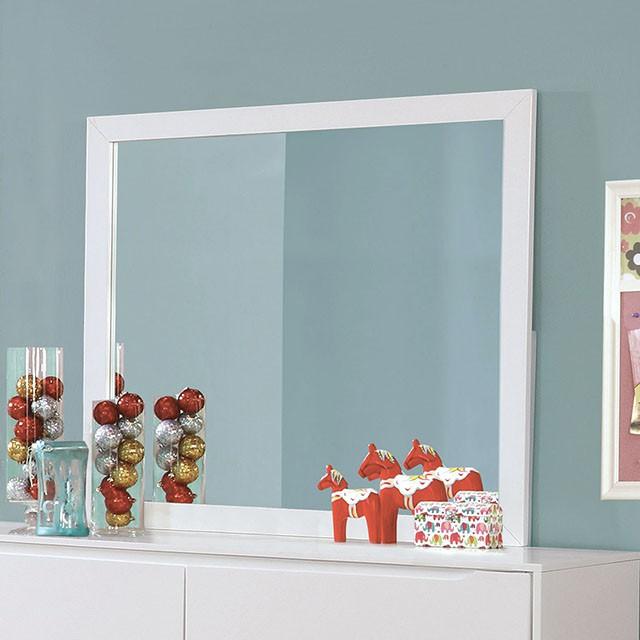 Lennart CM7386WH-M White Mid-century Modern Rectangular Mirror By Furniture Of America - sofafair.com