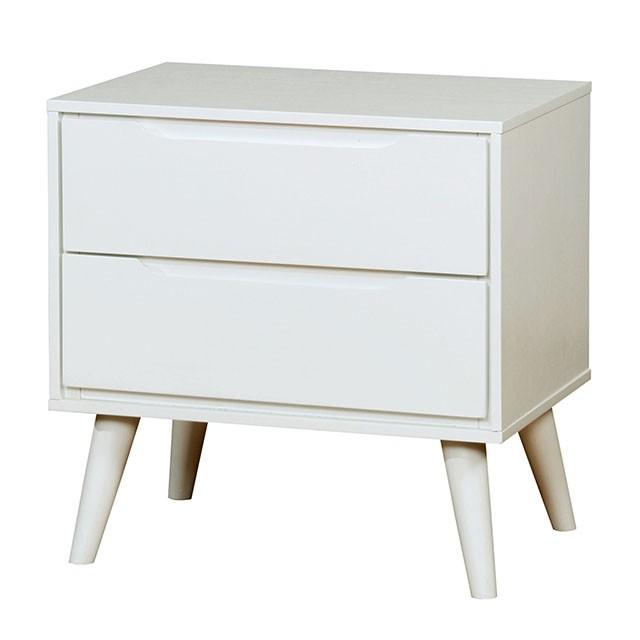 Lennart CM7386WH-N White Mid-century Modern Night Stand By Furniture Of America - sofafair.com