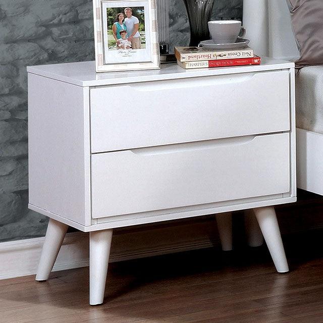 Lennart CM7386WH-N White Mid-century Modern Night Stand By Furniture Of America - sofafair.com